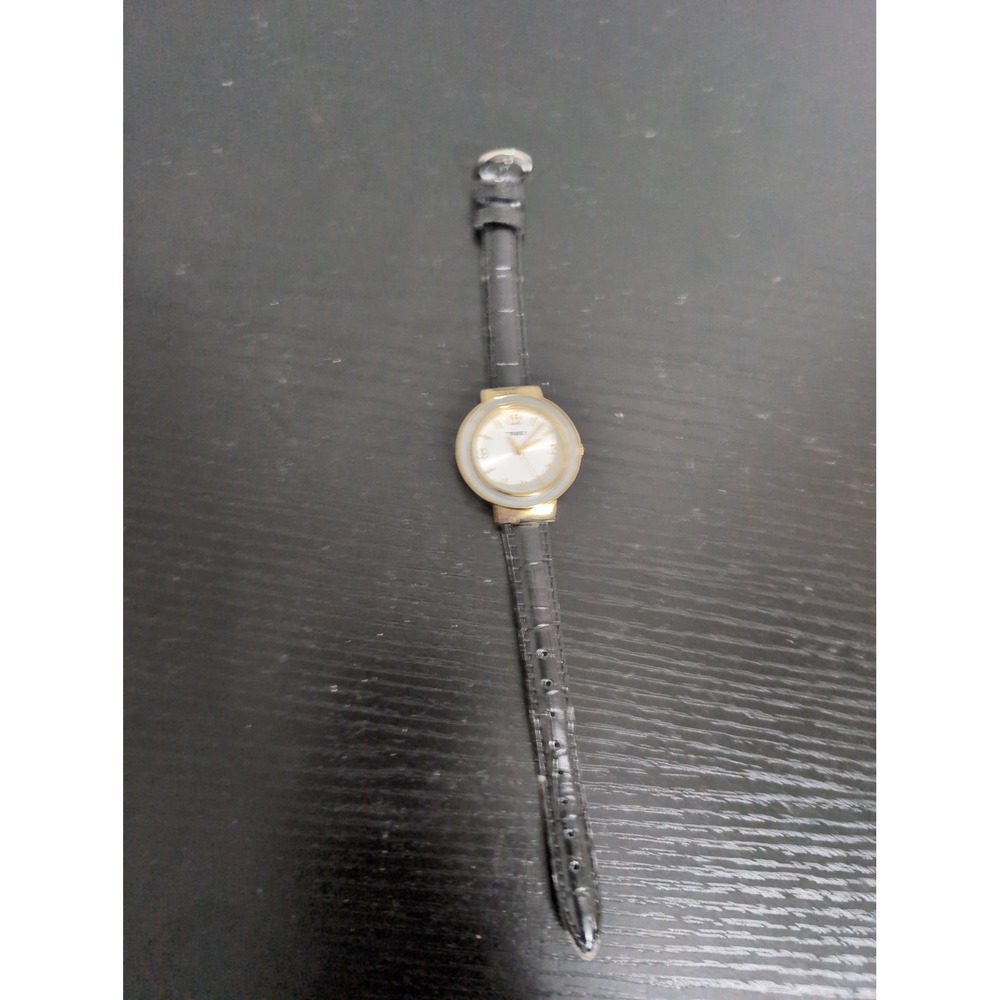Timex Women's Gold Tone White Dial Classic Leather Band Watch WR 30M